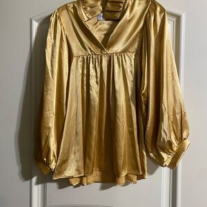 ADRIENNE Silky Soft Gold Women's Blouse